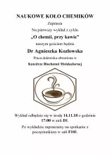 plakat O chemii przy kawie
